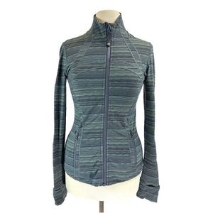 lululemon athletica Striped Zip-Up Jacket in Teal and Navy